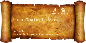 Leth Maximilián névjegykártya